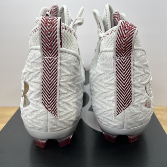 Under Armour Men's 13 Spotlight Clone 3.0 MC Football Cleats 3026334-107 WHT/RED - Picture 8 of 12